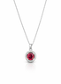 fico gioielli - Collana con Pendente Tondo con Pietra Centrale in Argento 925