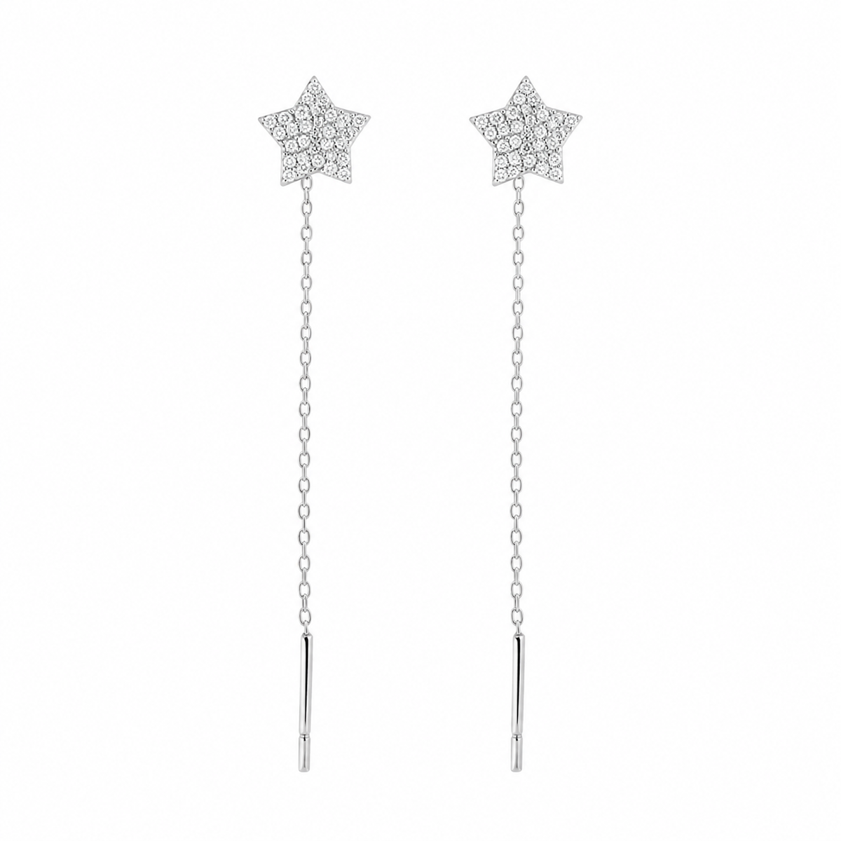 BYSIMON - Orecchini in Argento 925 saliscendi con stella