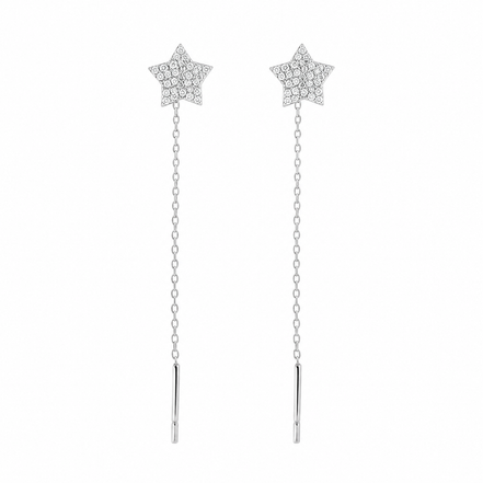BYSIMON - Orecchini in Argento 925 saliscendi con stella