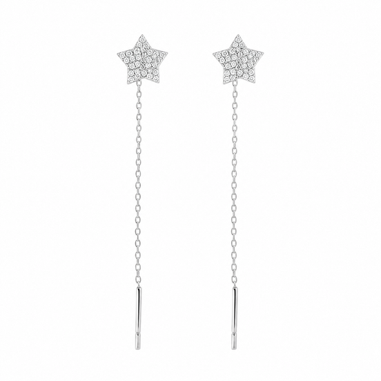 BYSIMON - Orecchini in Argento 925 saliscendi con stella