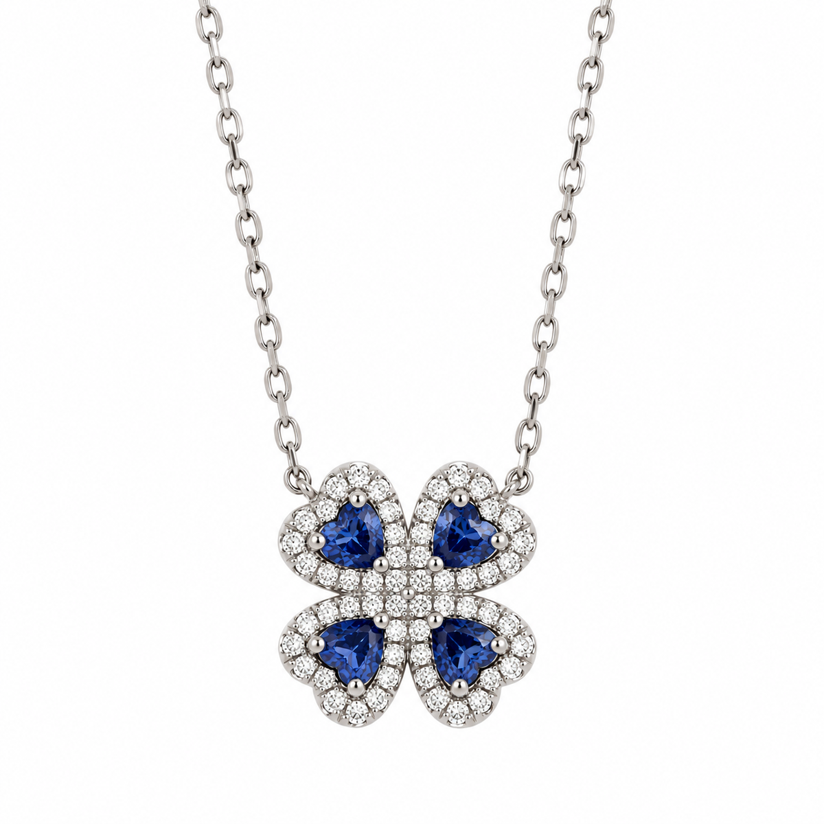 Bysimon - Collana in Argento 925 fiore viola zirconato