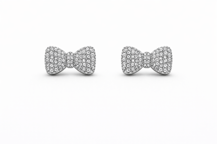 fico gioielli - Orecchini Fiocco in Argento 925 con Zirconi
