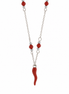 Bysimon - Collana in argento 925 con corno rosso