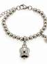 Amo Capri -  Bracciale in Acciaio maglia a sfere con campanella portafortuna e cristalli
