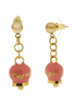 amo capri - Orecchini in Acciaio con campanella pendente rosa con scritta Capri