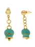 amo capri - Orecchini in Acciaio con campanella pendente verde con scritta Capri