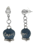 amo capri - Orecchini in Acciaio con campanella blu cobalto con scritta Capri