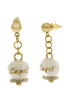 Amo capri - Orecchini in Acciaio con campanella bianca e oro con scritta Capri