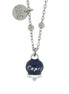 Amo Capri - Collana in Acciaio con campanella pendente blu con scritta Capri