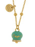 Amo Capri - Collana in Acciaio con campanella verde con scritta Capri