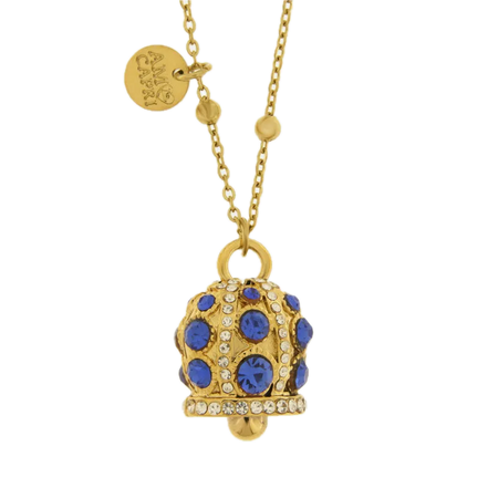 amo capri - Collana in Acciaio campanella con punti luce blu