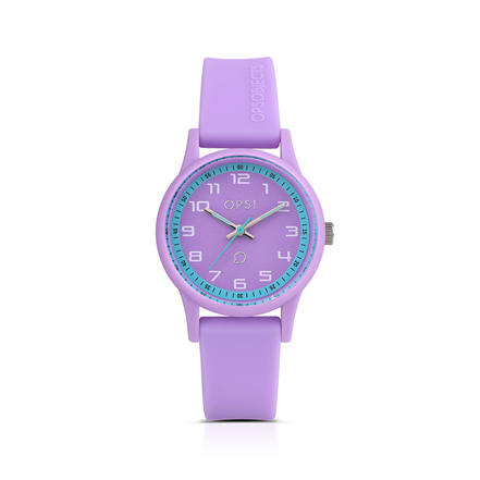 Ops! - Orologio  Silicon Sport al Quarzo con Quadrante Lilla