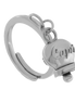 amo capri - Anello in Acciaio con campanella pendente con scritta Capri