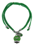 Amo Capri - Bracciale in Acciaio Cordino Verde e Campanella Portafortuna verde Capri