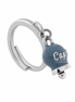 AMO CAPRI - Anello in Acciaio con campanella pendente blu cobalto con scritta Capri