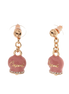 amo capri - Orecchini in Metallo con campanella capri pendente in smalto rosa, impreziosita da cristalli