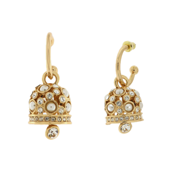 amo capri - Orecchini in Metallo campanella impreziosita da cristalli bianchi