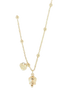 amo capri - Collana in Metallo con campanella portafortuna pendente, impreziosita da cristalli