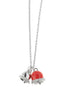 Amo Capri - Collana in Metallo con campanelle portafortuna smaltata rossa e con cristalli bianchi