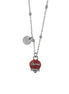 Amo Capri - Collana in Metallo maglia a pallini con campanella rossa e scritta Capri