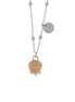 Amo Capri - Collana in Metallo con campanella smaltata rosa cipria