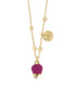 Amo Capri - Collana in Metallo con campanella portafortuna pendente, impreziosita da smalto e cristalli
