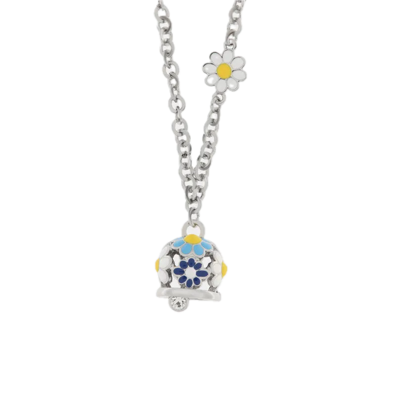 Amo Capri - Collana in Metallo campanella con fiori blu
