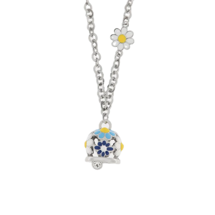 Amo Capri - Collana in Metallo campanella con fiori blu