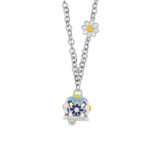 Amo Capri - Collana in Metallo campanella con fiori blu