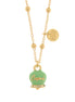 Amo Capri - Collana in Metallo con campanella verde acqua scritta capri