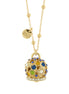 Amo Capri - Collana in Metallo con campana e zirconi multicolor grande