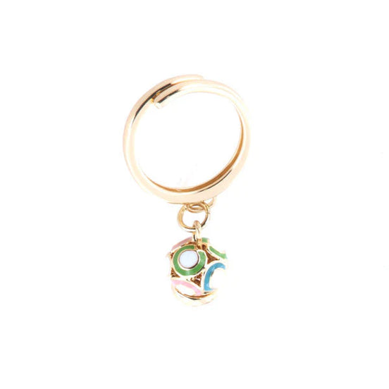 Amo Capri - Anello in Metallo con campana portafortuna impreziosita da smalti colorati