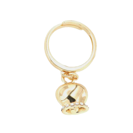amo capri - Anello Campanella Capri Portafortuna con Cristalli - Placcato Oro Regolabile