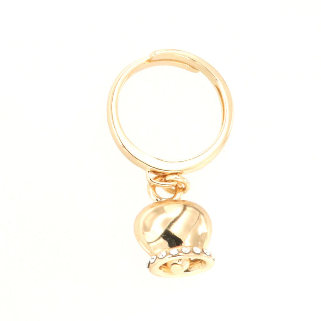 Amo Capri - Anello in Metallo con campanella portafortuna pendente, impreziosita da cristalli