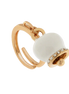 amo capri - Anello in Metallo con campanella portafortuna, impreziosita da smalto bianco e cristalli