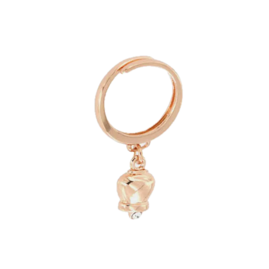 amo capri - Anello in Metallo con campanella portafortuna pendente, impreziosita da punto luce