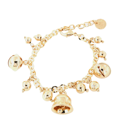 Amo Capri - Bracciale in Metallo multiciondoli con sonagli, campana caprese e sferette lisce