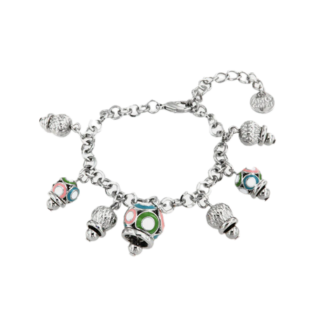 amo capri - Bracciale in Metallo con campanelle colorate