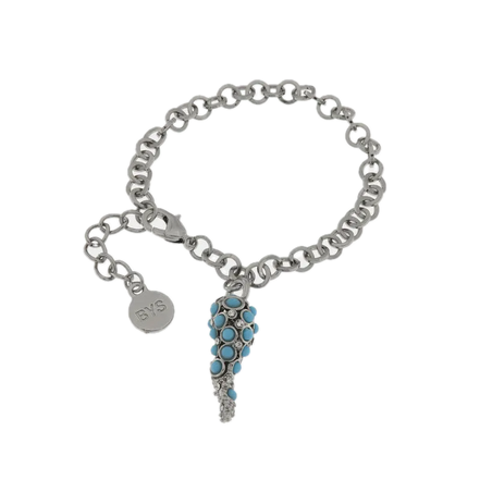 AMO NAPOLI - Bracciale in Metallo con corno centrale e cristalli