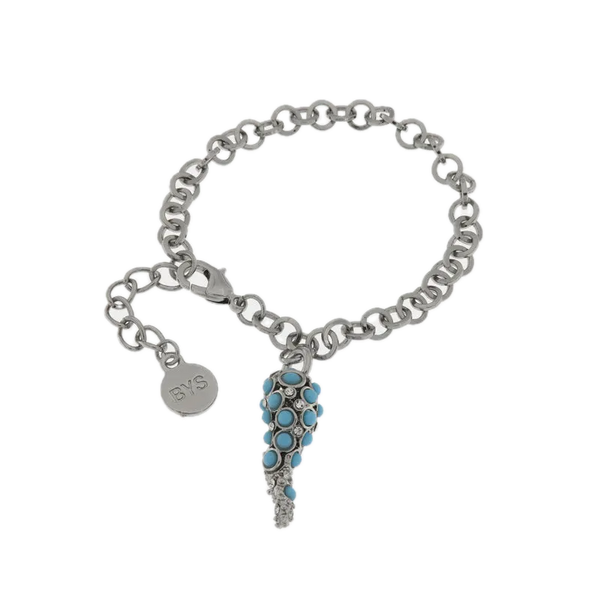 AMO NAPOLI - Bracciale in Metallo con corno centrale e cristalli