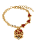 amo capri - Bracciale in Metallo con campanella portafortuna impreziosita da cuori rossi