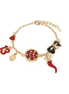 AMO NAPOLI - Bracciale in Metallo con pizza, cornetto, maschera, 13 e chicco di caffe
