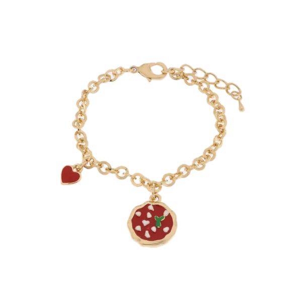 AMO NAPOLI - Bracciale in Metallo con pizza margherita