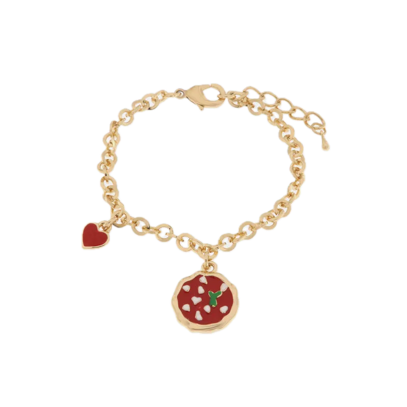 AMO NAPOLI - Bracciale in Metallo con pizza margherita