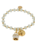 Amo Capri - Bracciale in Metallo campanella bianca e piccolo sonaglio con pietre bianche