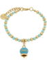 Amo Capri - Bracciale in Metallo con sfere e campanella Capri turchese