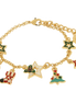 bysimon - Bracciale in Metallo albero di Natale, stelle colorate e calza