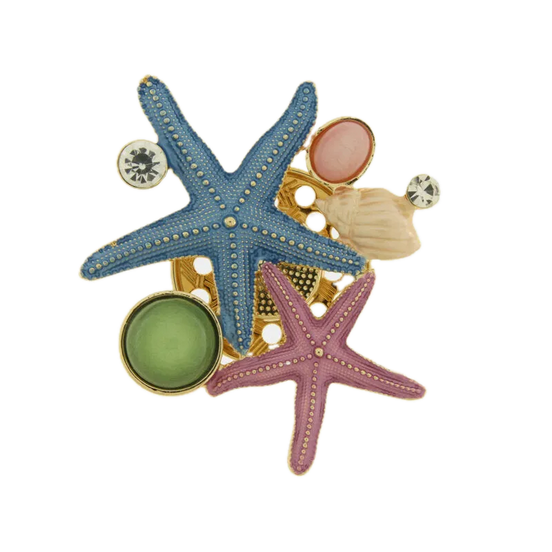 bysimon - Spilla in Metallo stelle marine con calamita