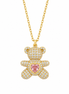 BYSIMON - Collana in Argento 925 con orsacchiotto zirconato placcato oro