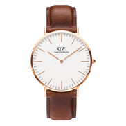 Daniel Wellington Classic St Mawes orologio uomo bianco/marrone 40mm DW00100006
